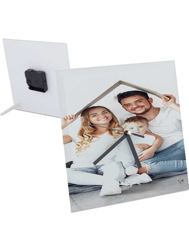 Custom printed glass square clock