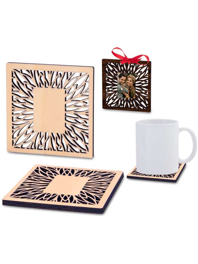 Custom printed ornament bamboo square