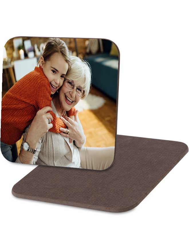 Custom printed square wood coaster