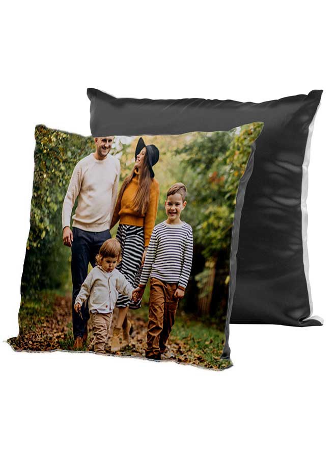 Custom printed black cushion