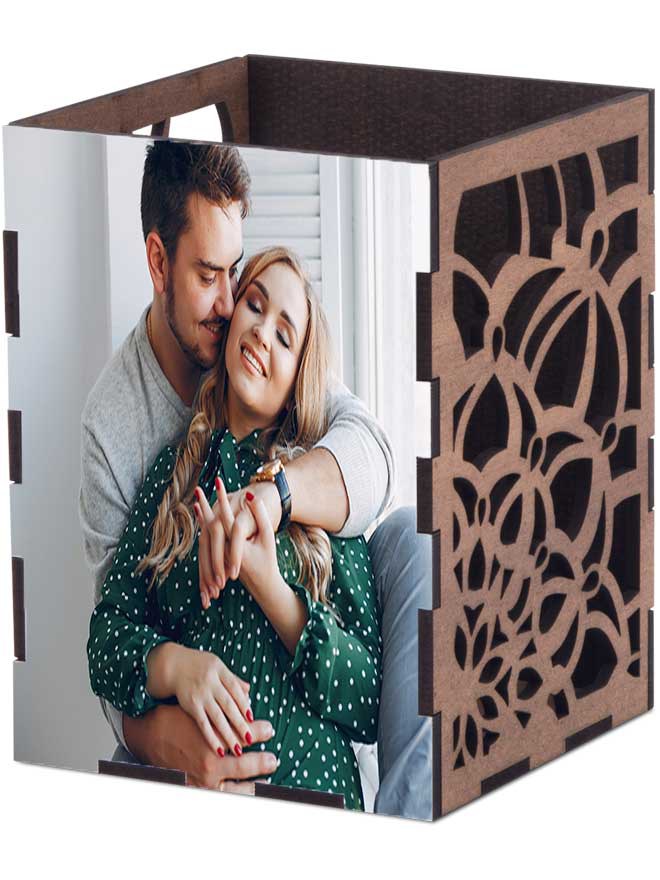 Custom printed hardboard pen holder