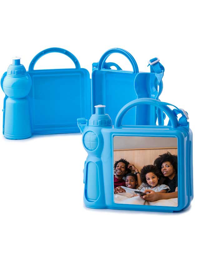 Custom printed lunchbox with water bottle