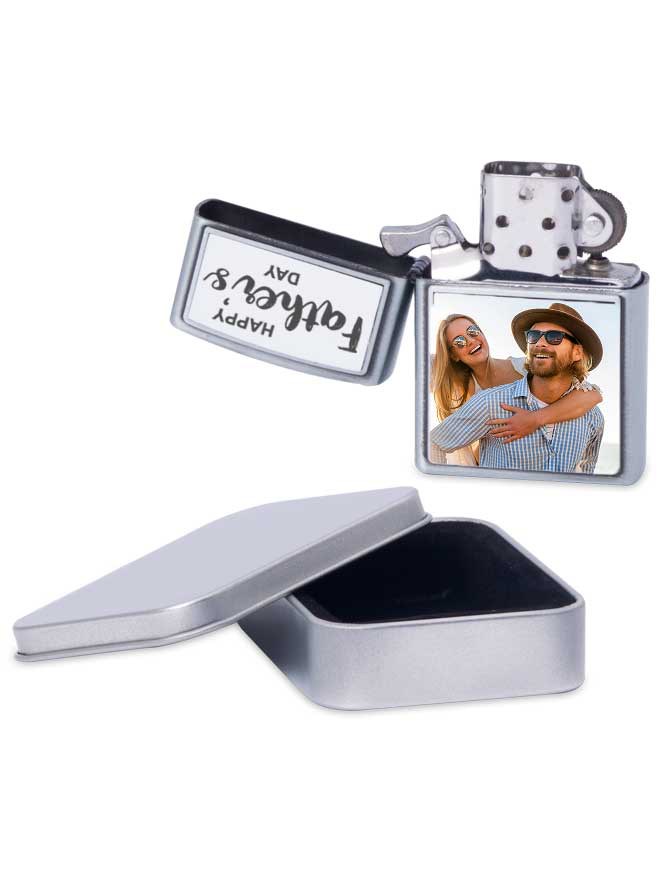 Custom printed metal lighter silver zippo